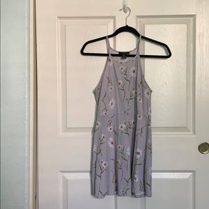 Lavender Skater Dress with White Flower details